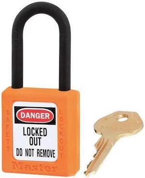 MASTER LOCK 406KAS12ORJ Lockout Padlock,KA,Orange,1-3/4"H,PK12