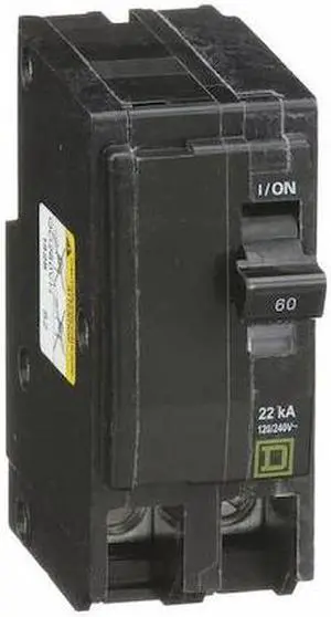 SQUARE D QO260VH Miniature Circuit Breaker, QO Series, 60A, 2 Pole, 120/240V