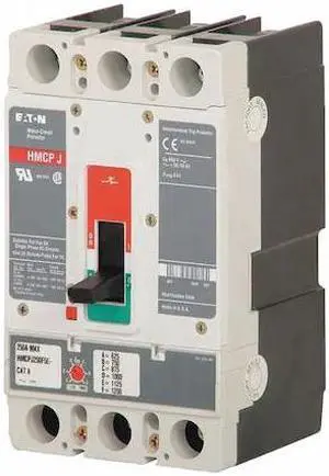 EATON HMCP100R3C Molded Case Circuit Breaker, HMCP Series, 100A, 3 Pole, 600V