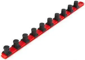 TEKTON OSR33110 3/4 Inch Drive x 18 Inch Socket Rail, 10 Clips (Red)
