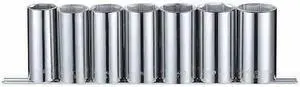 WESTWARD 53PN60 1/2" Drive Socket Set, SAE, 7pcs