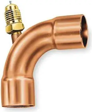 JB INDUSTRIES A31160 1/4" Access Valve 90,Brass/Copper