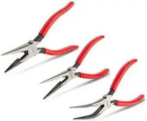 TEKTON PGF99101 Long Nose Pliers Set, 3-Piece (7, 8, 6 in. Bent)