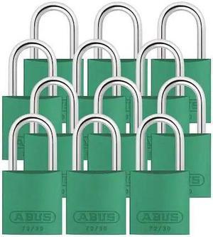 ABUS 72/30 KA X 12 Lockout Padlock,KA,Green,2-17/32"H,PK12