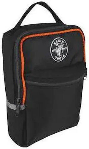 KLEIN TOOLS 69408 Tool Bag, PVC Coated Polyester, 2 Pockets, Black/Orange,