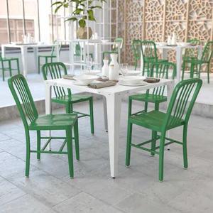 FLASH FURNITURE 2-CH-61200-18-GN-GG Green Metal Indoor-Outdoor Chair