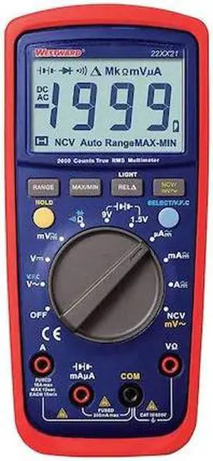 WESTWARD 22XX21 Digital Multimeters,20 Ohms,2000 Counts