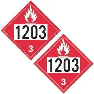 LABELMASTER ZTV1203 Placard1203 Gasoline/1203,PK25