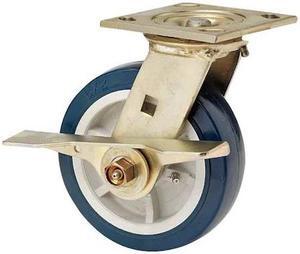 ZORO SELECT 1NUX5 Swivel Plate Caster,Poly,6 in.,900 lb.