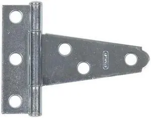 ZORO SELECT 1RCR4 Tee Hinge, Steel, 21/32 in Leaf W x 1 13/16 in Leaf H, zinc