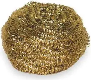 TOUGH GUY 2NTH8 Scrubber,3"L,3"W,Brass,Gold,PK6