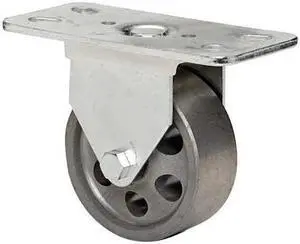 ZORO SELECT 1UKX9 Rgd Plate Caster,Cast Iron,3 in.,250 lb.