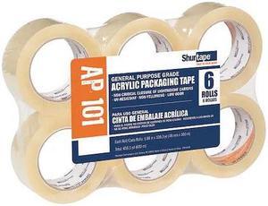 SHURTAPE AP 101 Packaging Tape,48mm W,100m L,PK6