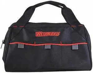 WESTWARD 53JW42 WESTWARD Tool Bag, 3 Outside Pockets, Polyester, Black, 13" W x