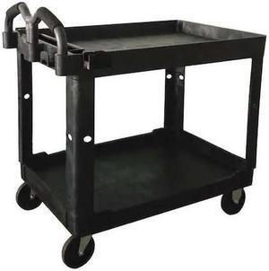 ZORO SELECT 52TV60 Utility Cart with Deep Lipped Plastic Shelves,