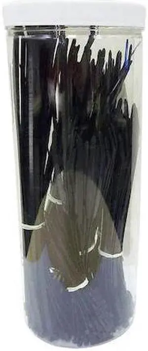 POWER FIRST 40J772 Cable Tie Kit, 4 in, 8 in, 12 in L, Black, Nylon 6/6, 18 lb,