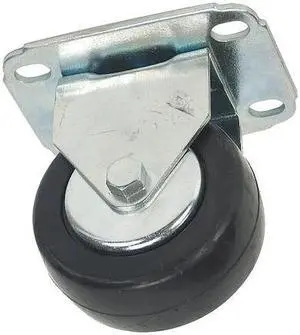 ZORO SELECT 2G303 Rigid Plate Caster,Rubber,3 in.,210 lb.