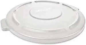 RUBBERMAID FG263100WHT Brute Round White Trash Can
