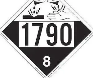 LABELMASTER ZEZ41790 Corrosive Placard,UN 1790,PK25