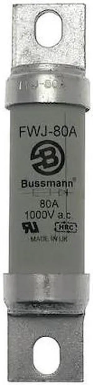 EATON BUSSMANN FWJ-80A Semiconductor Fuse, 80A, Fast-Acting, 1000V AC, Bolt-On