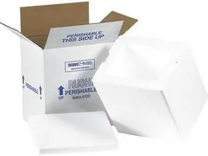 PARTNERS BRAND 209C Insulated Shipping Kits, 8" x 6" x 9", White, PK8