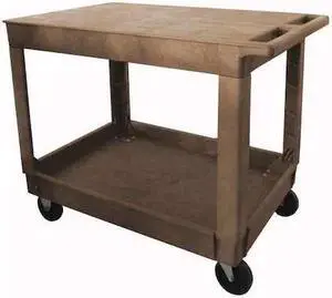 ZORO SELECT 5UTJ6 Polypropylene Utility Cart with Deep Lipped & Flush Plastic