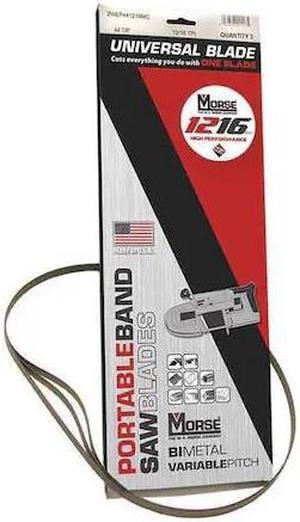 MORSE ZWEP351216MC Portable Band Saw Blade, 2 ft. 11-3/8" L, 1/2" W, 12/16 TPI,