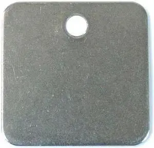ZORO SELECT 41423 Blank Tag, Stainless Steel, 1 in H x 1 in W, Silver, Square,