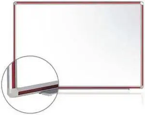 GHENT DFMCH34 Dry Erase Board, Porcelain, 36 in, 48 in, Aluminum Frame, White,