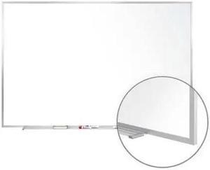Ghent M1-34-1 Magnetic Porcelain Whiteboard with Aluminum Frame - 48.5" x 36.5" - White Surface, Satin Aluminum Frame
