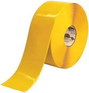 MIGHTY LINE 4RY Floor Marking Tape, vinyl, No Legend, Yellow, 4 in W., 55 mil MIGHTY LINE 4RY Floor Marking Tape, vinyl, No Legend, Yellow, 4 in W., 55 mil