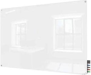 GHENT HMYRM23WH Dry Erase Board, Glass, 24 in, 36 in, No Frame Frame, White,