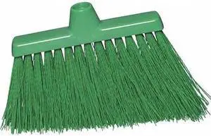 TOUGH GUY 48LZ49 9 1/8 in Sweep Face Broom Head, Synthetic, Green