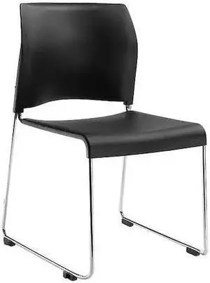NATIONAL PUBLIC SEATING 88101110 Stacking Chair 8800 Series, Plastic Black