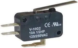 ZORO SELECT 6X292 Miniature Snap Action Switch, Hinge, Lever Actuator, SPDT