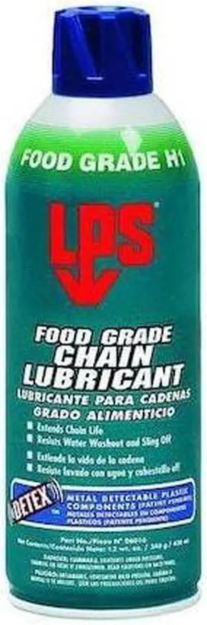LPS 06016 Food Grade Chain Lubricant with Detex, H1 Food Grade, 16 oz Aerosol