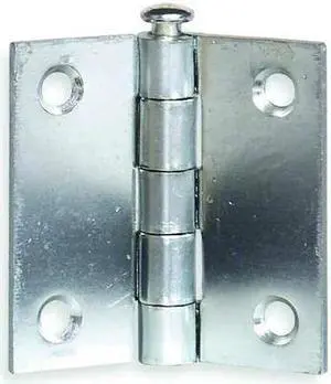 ZORO SELECT 4PA58 Door and Butt Hinge, Steel, Full Mortise Mounting, 1 in Leaf