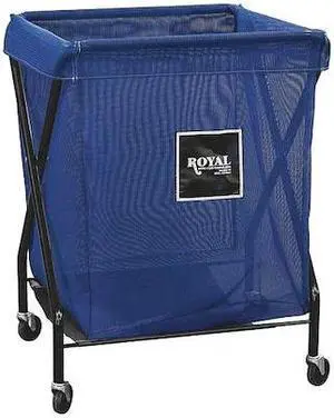 ROYAL BASKET TRUCKS G08-BBX-XMA-3ONN X-Frame Cart,8 Bu,Blue Mesh