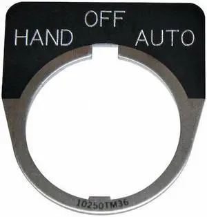 EATON 10250TM51 Cutler-Hammer Legend Plate,Hand Off Automatic,Black