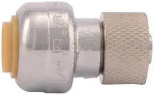 SHARKBITE U3523LF 1/4" x 3/8" Tube DZR Brass Stop Adapter SHARKBITE U3523LF 1/4" x 3/8" Tube DZR Brass Stop Adapter