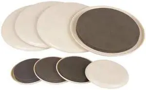 ZORO SELECT 10G206 Furn. Glides,Self-Stick,Rd,3-1/2",7",PK8