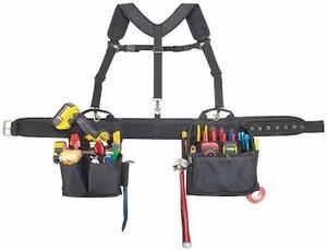CLC WORK GEAR 1608 Tool Belt, Tool Rig, Black, Polyester, 28 Pockets
