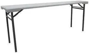 ZORO SELECT 12F614 Rectangle Folding Table, 20 in W, 71 in L, 29 in H, Blow