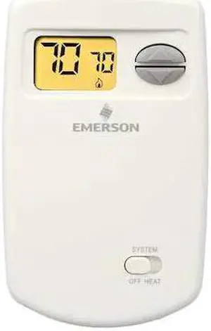 EMERSON 1E78-140 Thermostat , 1 H 1 C, Battery , 24VAC