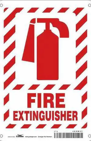 CONDOR 469W93 Safety Sign, 10 in Height, 7 in Width, Aluminum, Horizontal