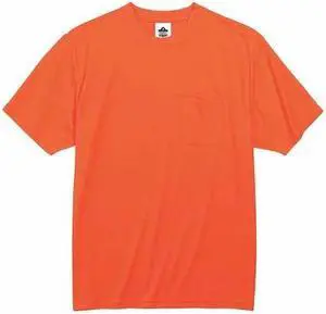 ERGODYNE 8089 High Visibility Short Sleeve T-Shirt, Polyester, Orange, 5XL