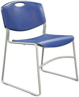 ZORO SELECT 4KK09 Stacking Chair, Plastic, Blue