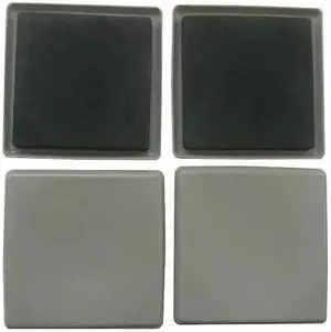 ZORO SELECT 10G208 Furniture Glide,Self-Stick,Square,5",PK4