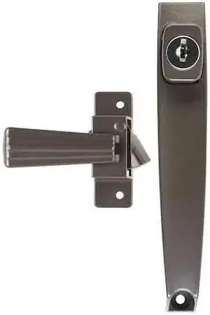 WRIGHT PRODUCTS VK333X3FB Keyed Push Button Latch, Florida Brown