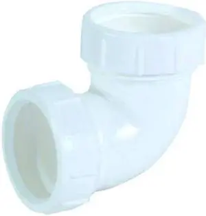 ZORO SELECT 35335 Elbow, 90 deg.,Wht Drain,Slip Connection